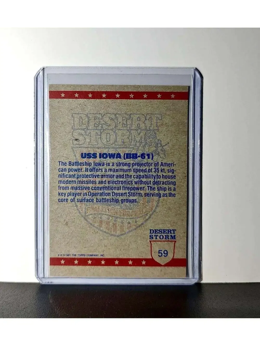 USS Iowa 1991 Topps Desert Storm #59 Card